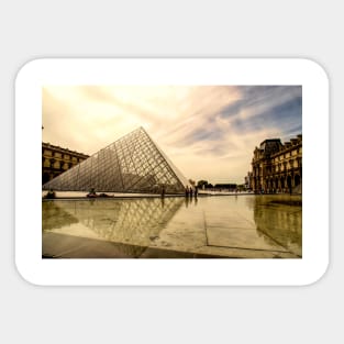 Sun Sets Over the Louvre Sticker